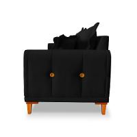 Sofá 2 Lugares Lisboa Veludo Preto 160 cm - 7