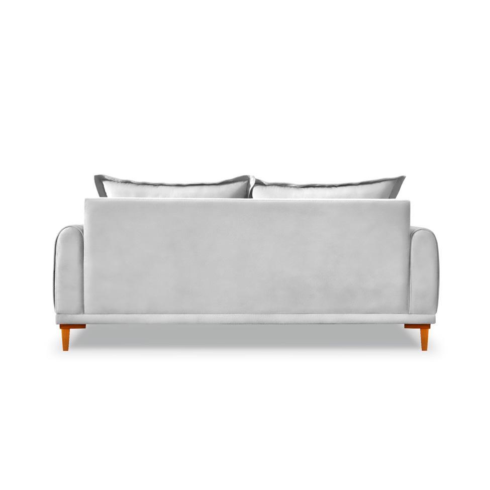 Sofá 2 Lugares Lisboa Veludo Prata 160 cm - 4