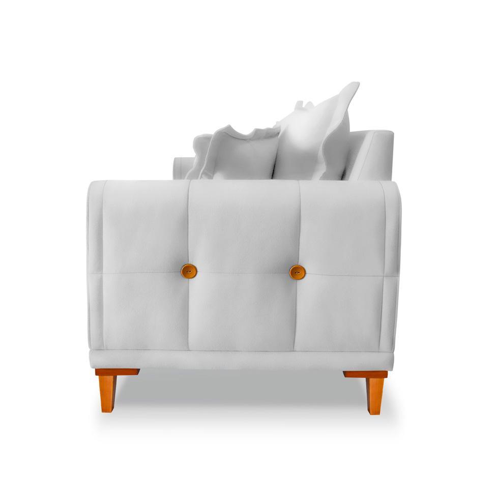 Sofá 2 Lugares Lisboa Veludo Prata 160 cm - 7