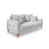 Sofá 2 Lugares Lisboa Veludo Prata 160 cm - 1