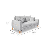 Sofá 2 Lugares Lisboa Veludo Prata 160 cm - 3