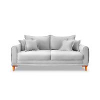 Sofá 2 Lugares Lisboa Veludo Prata 160 cm - 6