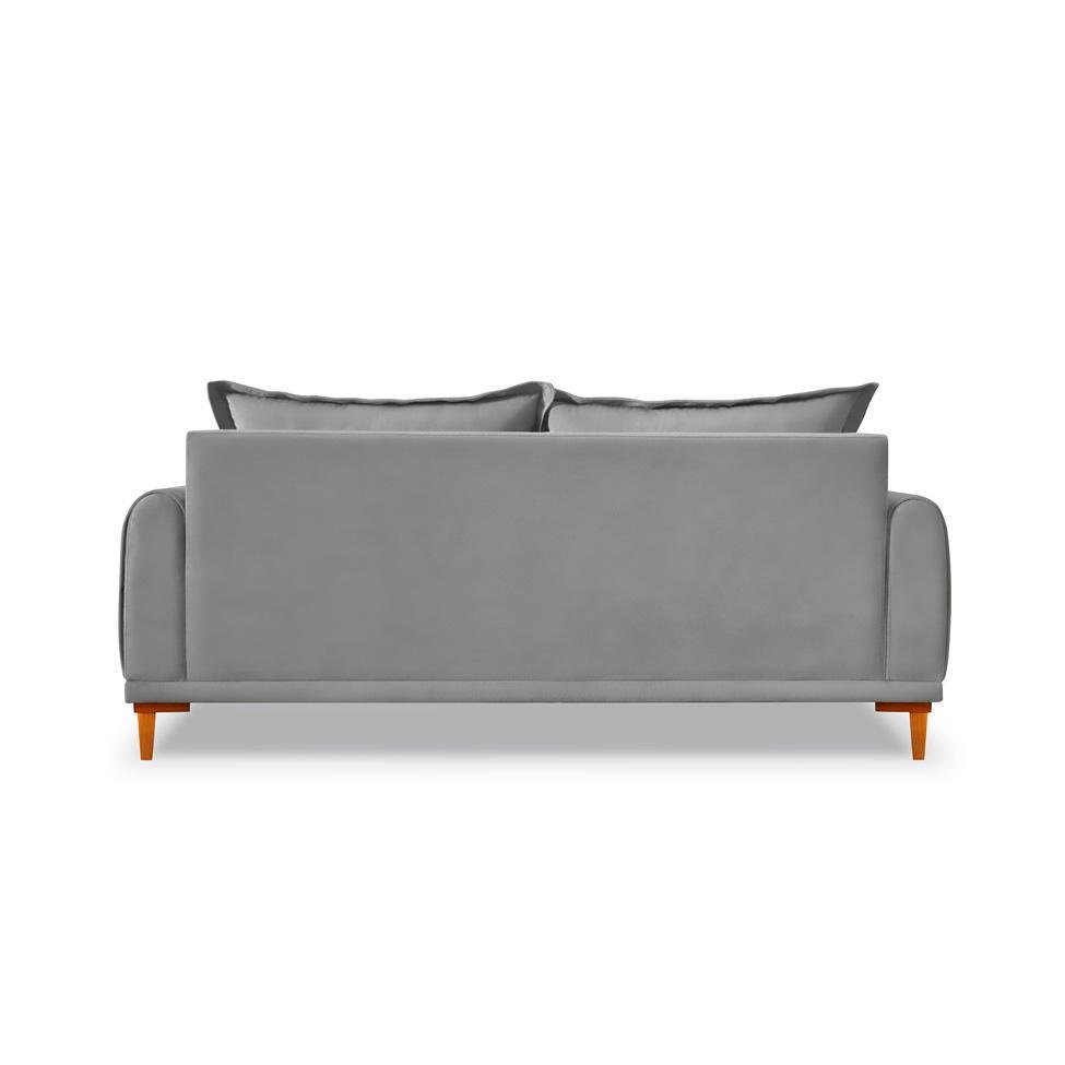 Sofá 2 Lugares Lisboa Veludo Cinza Chumbo 160 cm - 4