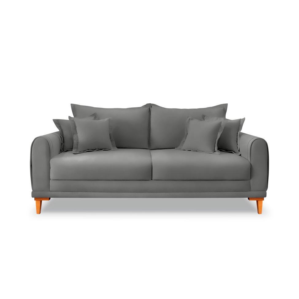 Sofá 2 Lugares Lisboa Veludo Cinza Chumbo 160 cm - 6