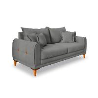 Sofá 2 Lugares Lisboa Veludo Cinza Chumbo 160 cm - 1