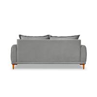 Sofá 2 Lugares Lisboa Veludo Cinza Chumbo 160 cm