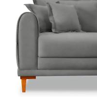 Sofá 2 Lugares Lisboa Veludo Cinza Chumbo 160 cm - 5