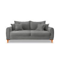 Sofá 2 Lugares Lisboa Veludo Cinza Chumbo 160 cm - 6