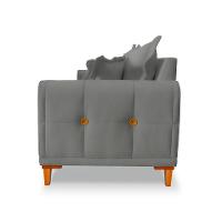 Sofá 2 Lugares Lisboa Veludo Cinza Chumbo 160 cm - 7