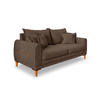 Sofá 2 Lugares Lisboa Veludo Marrom 160 cm - 1