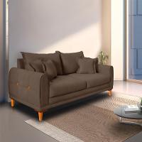 Sofá 2 Lugares Lisboa Veludo Marrom 160 cm - 2