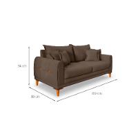 Sofá 2 Lugares Lisboa Veludo Marrom 160 cm - 3