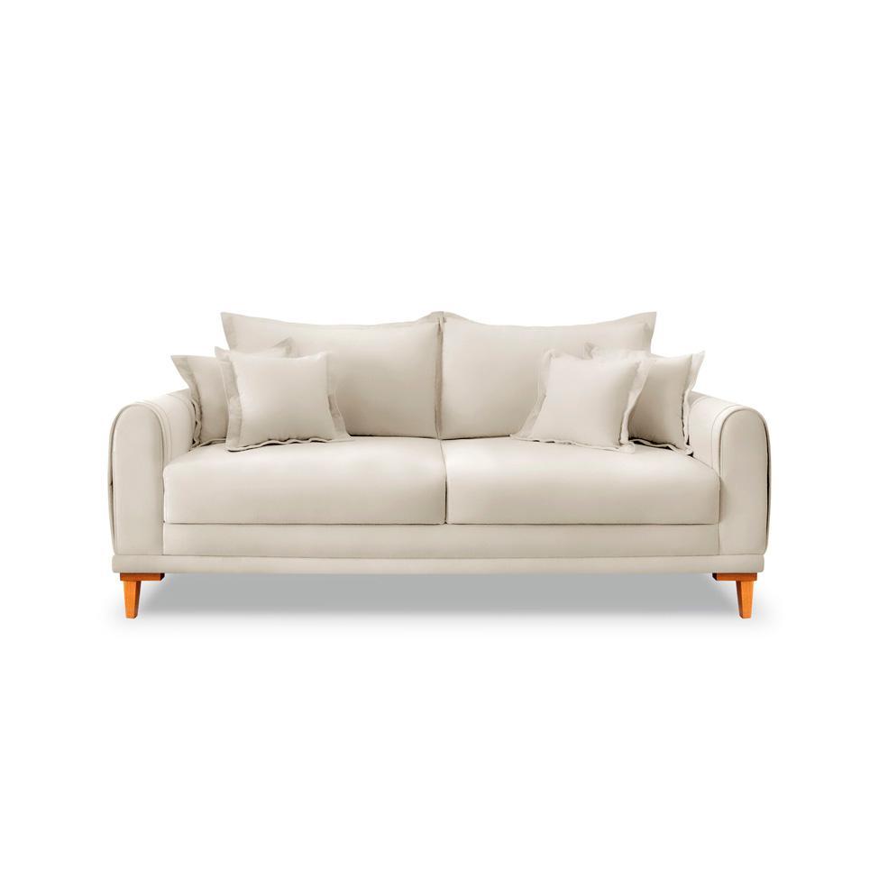 Sofá 2 Lugares Lisboa Veludo Bege 160 cm - 6