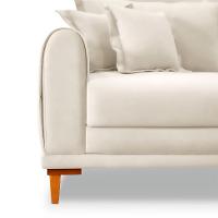 Sofá 2 Lugares Lisboa Veludo Bege 160 cm - 5