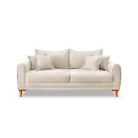 Sofá 2 Lugares Lisboa Veludo Bege 160 cm - 6