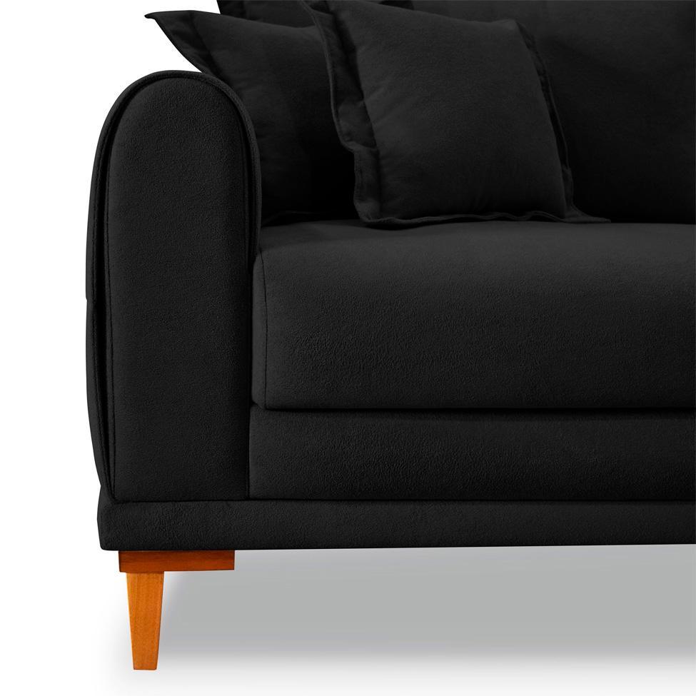Sofá 2 Lugares Lisboa Bouclé Preto 160 cm - 5