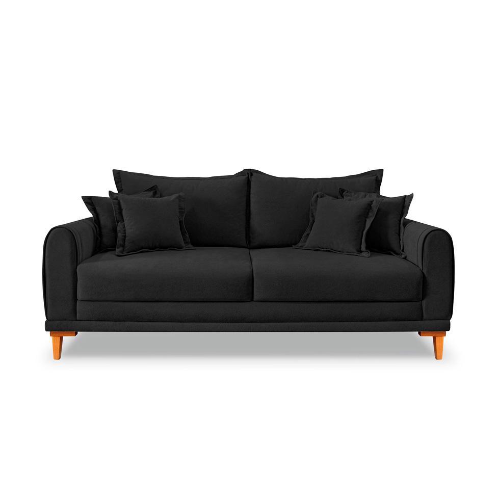 Sofá 2 Lugares Lisboa Bouclé Preto 160 cm - 6