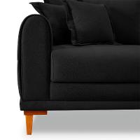 Sofá 2 Lugares Lisboa Bouclé Preto 160 cm - 5