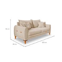 Sofá 2 Lugares Lisboa Bouclé Bege 160 cm - 3