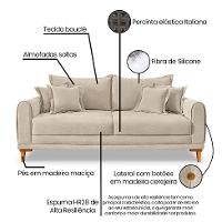 Sofá 2 Lugares Lisboa Bouclé Bege 160 cm - 8