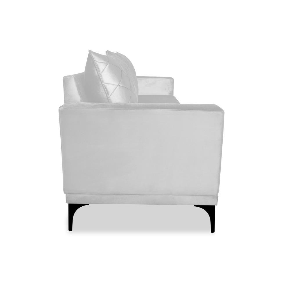 Sofá 2 Lugares Eros Veludo Prata 160 cm - 7