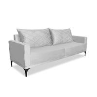 Sofá 2 Lugares Eros Veludo Prata 160 cm - 1
