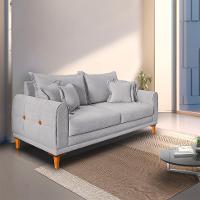 Sofá 2 Lugares Lisboa Bouclé Cinza 160 cm - 2