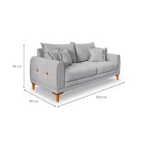 Sofá 2 Lugares Lisboa Bouclé Cinza 160 cm - 3