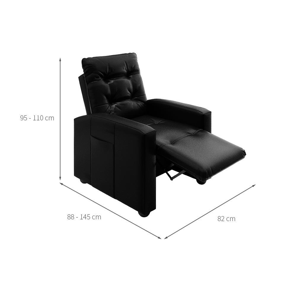 Poltrona Reclinável Elétrica Titano Revestimento Sintético Preta - 3