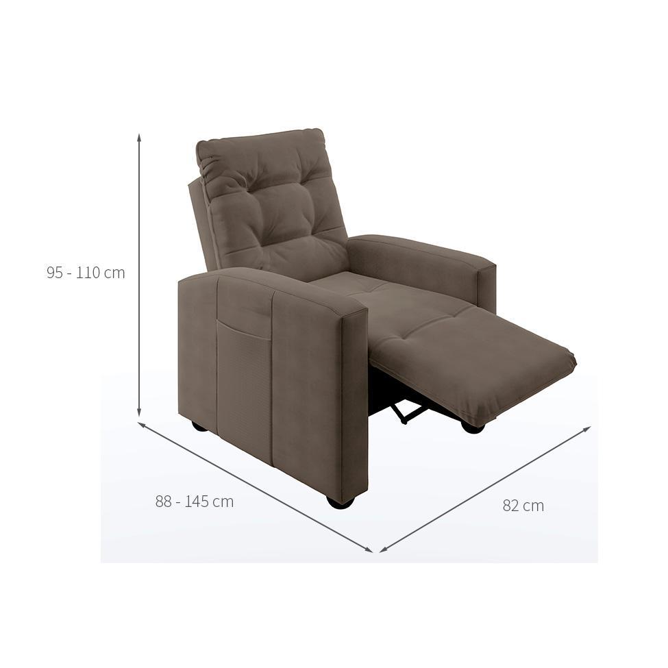 Poltrona Reclinável Elétrica Titano Veludo Capuccino - 3