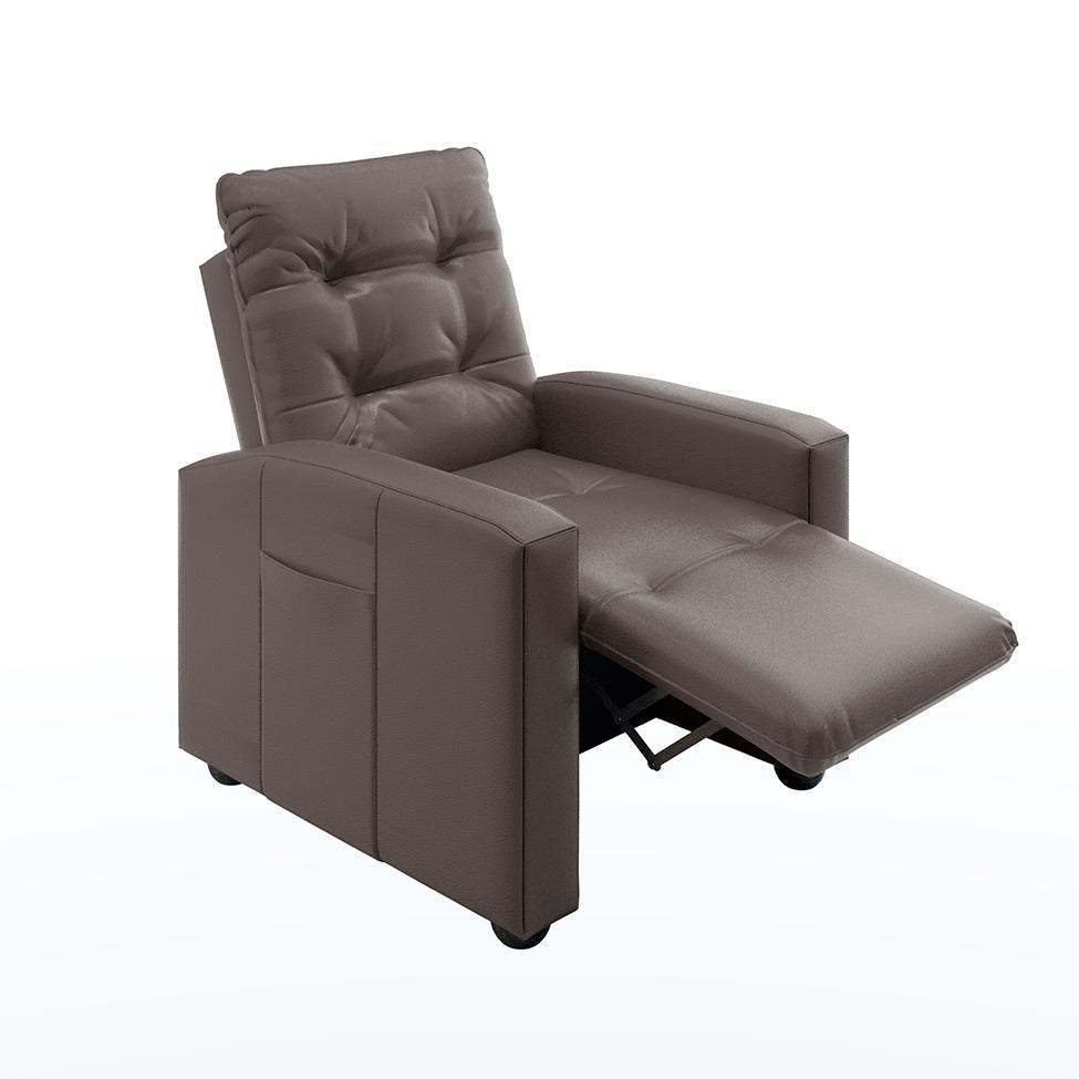 Poltrona Reclinável Elétrica Titano Revestimento Sintético Marrom - 1