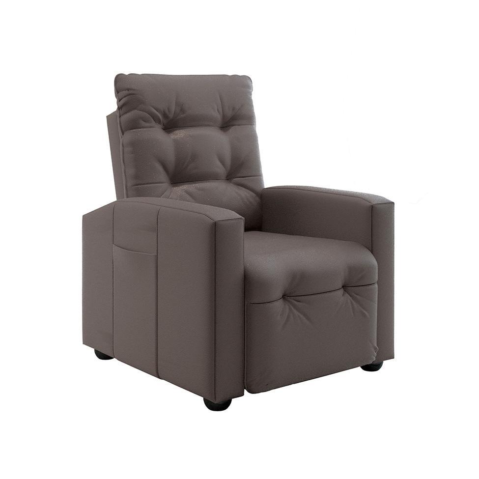 Poltrona Reclinável Elétrica Titano Revestimento Sintético Marrom - 4