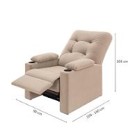 Poltrona Reclinável Coimbra Veludo Capuccino - 3