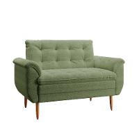 Poltrona Namoradeira Xangai Bouclé Verde Oliva - 1