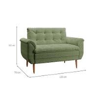 Poltrona Namoradeira Xangai Bouclé Verde Oliva - 3