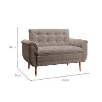 Poltrona Namoradeira Xangai Bouclé Marrom - 3