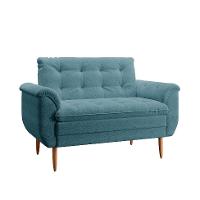 Poltrona Namoradeira Xangai Bouclé Azul - 1