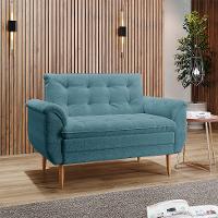 Poltrona Namoradeira Xangai Bouclé Azul - 2