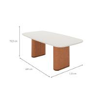 Mesa de Jantar Retangular com Tampo de Vidro Off White Lintz Caramelo e Canela 184 cm - 3