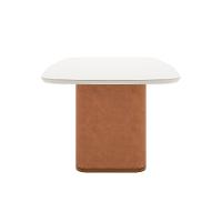 Mesa de Jantar Retangular com Tampo de Vidro Off White Lintz Caramelo e Canela 219 cm - 5