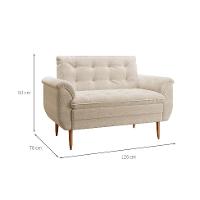 Poltrona Namoradeira Xangai Bouclé Bege - 2