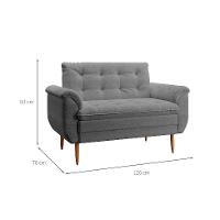 Poltrona Namoradeira Xangai Bouclé Cinza - 3