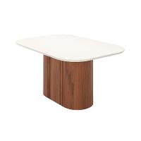 Mesa de Jantar Retangular com Tampo de Vidro Off White Kalina Canela 160 cm - 1