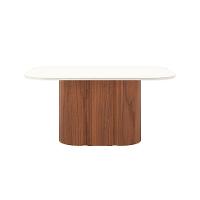 Mesa de Jantar Retangular com Tampo de Vidro Off White Kalina Canela 160 cm - 4