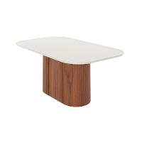 Mesa de Jantar Retangular com Tampo de Vidro Off White Kalina Canela 184 cm - 1