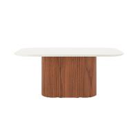 Mesa de Jantar Retangular com Tampo de Vidro Off White Kalina Canela 184 cm - 2