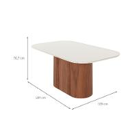Mesa de Jantar Retangular com Tampo de Vidro Off White Kalina Canela 184 cm - 3