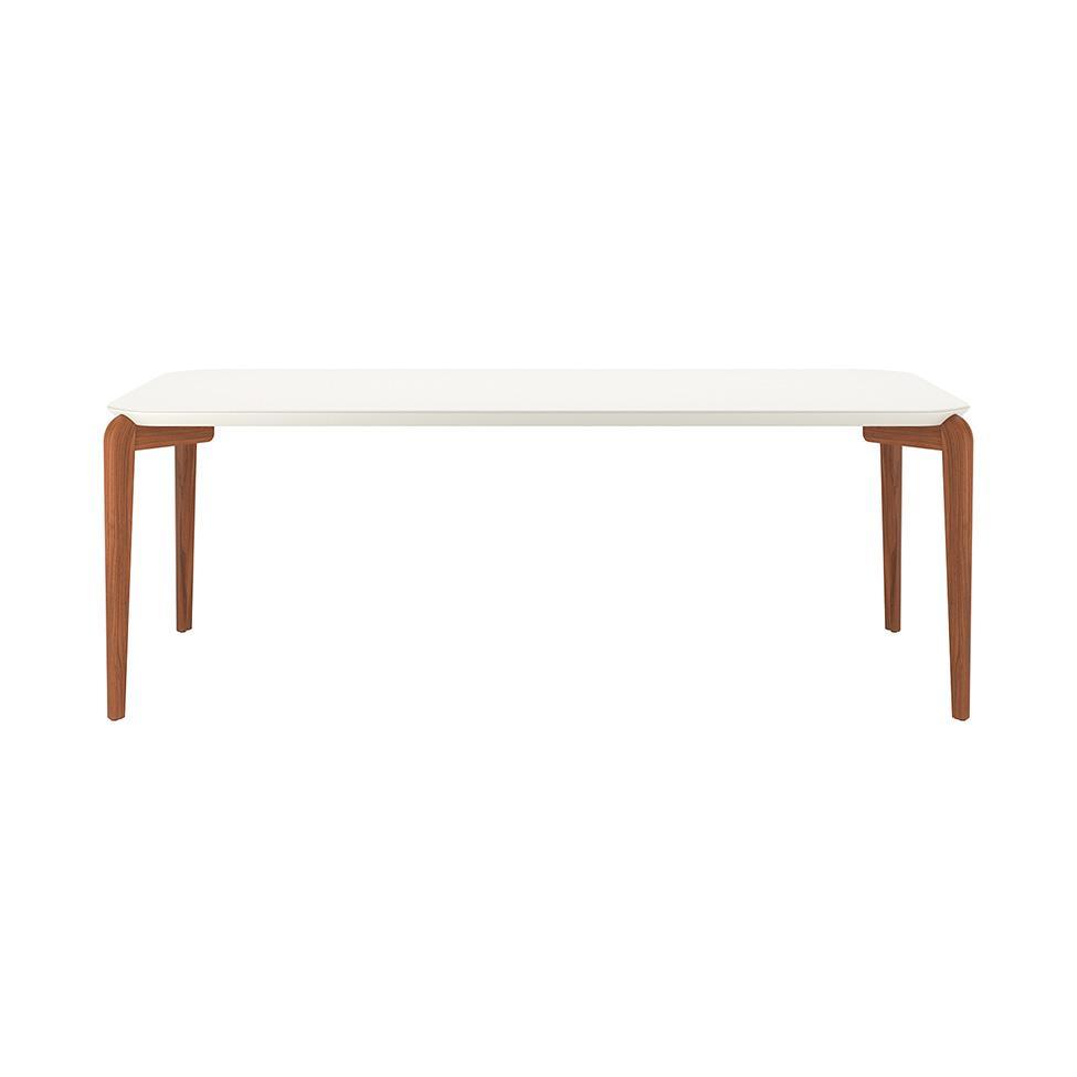 Mesa de Jantar Retangular com Tampo de Vidro Off White Donatella Natural 219 cm - 2