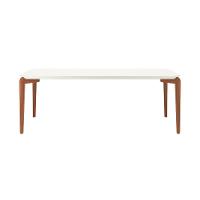 Mesa de Jantar Retangular com Tampo de Vidro Off White Donatella Natural 219 cm - 2