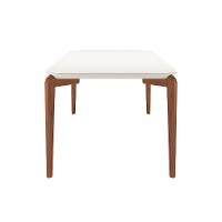Mesa de Jantar Retangular com Tampo de Vidro Off White Donatella Natural 219 cm